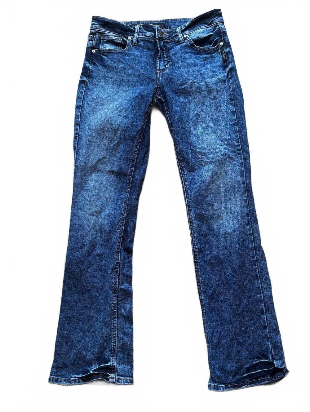 SILVER BOOT CUT INDIE-SLEAZE ELYSE SLIM JEANS SIZE 27